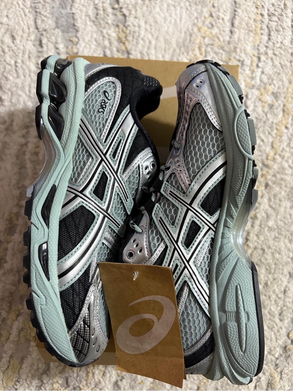 Asics Silver & Light Blue GEL-Nimbus Running Shoes - Picture 2 of 4